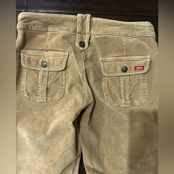 Miss Sixty VTG Women’s Corduroy Beige Cargo w Zipper Flared Legs 29